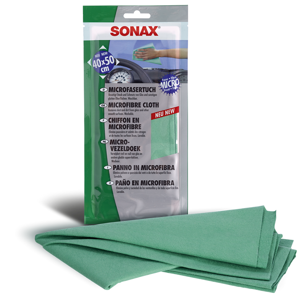 SONAX Green Microfibre + Glass Cloth - Vac Pack