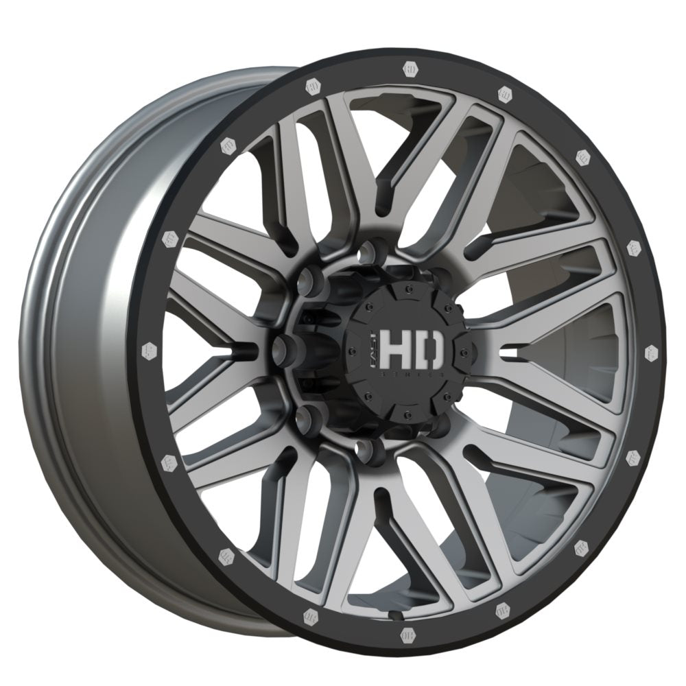 Fast HD Menace 20x9.0 8x170 ET15 125 Satin Gunmetal with Black Trim