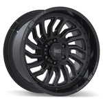 Fast HD D-STRUCT 20x10.0 6x135 ET-15 87.1 Gloss Black with Grey Milling