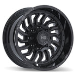 Fast HD D-STRUCT 20x10.0 8x170 ET-15 125.1 Gloss Black with Grey Milling
