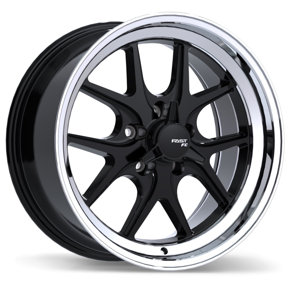 Fast Wheels FC04V 18x9.0 5x115 ET0 71.5 Gloss Black with Machined Lip